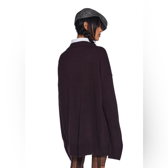 NWT Dolls Kill Current Mood Sweater Bad Vibes Only Oversized Sz XS - Picture 5 of 5